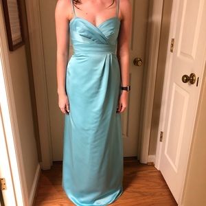 Pool blue bridesmaids dress